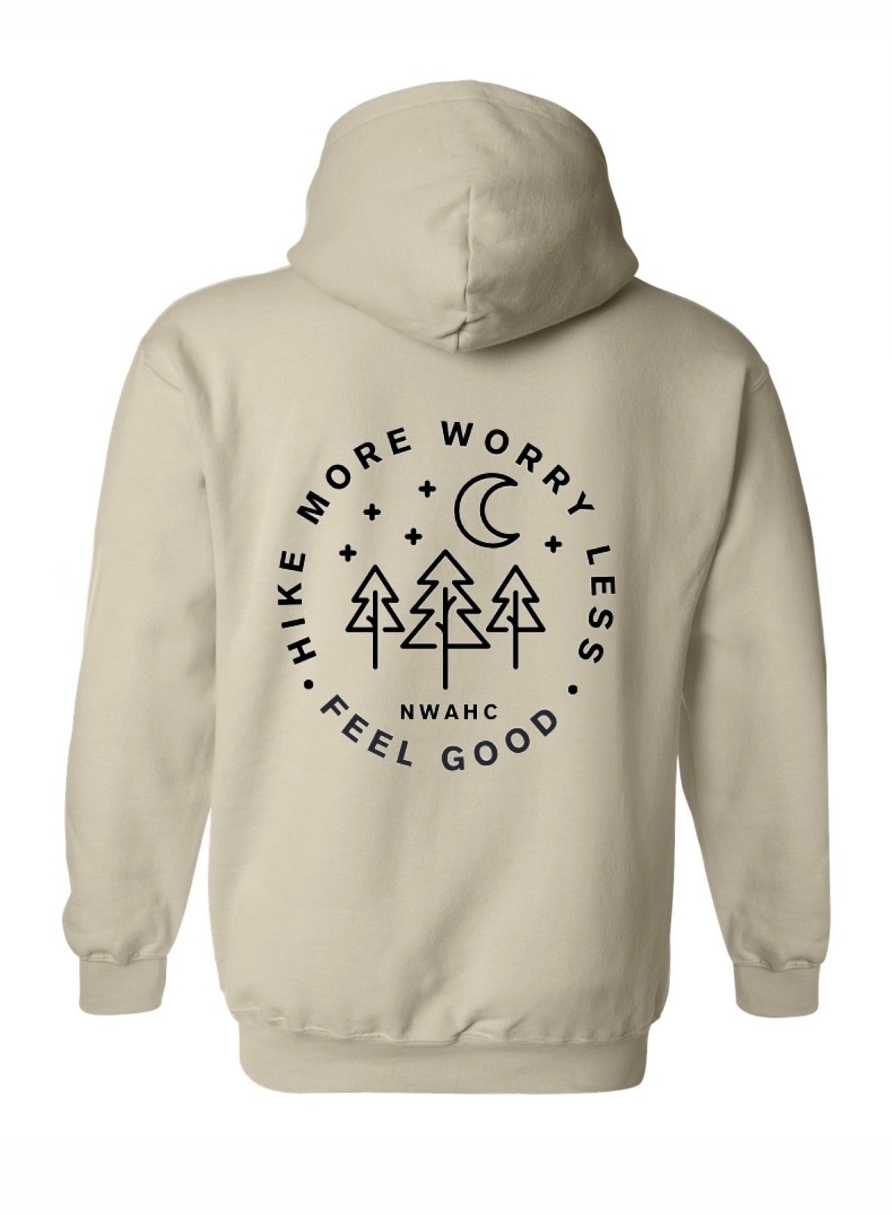 Hike More Worry Less Feel Good  Hoodie - Stone