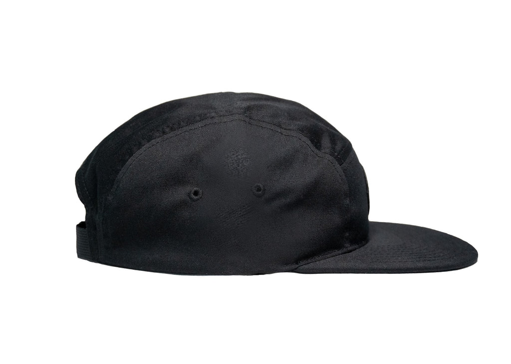 The Trail Blazer, 5 Panel Hat, Limited Black w/ Leather Patch